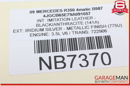 09-13 Mercedes W251 R350 4MATIC Front Right Side Sun Visor Sun Shade Gray OEM