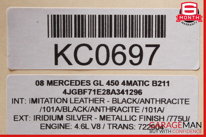 06-13 Mercedes R350 ML550 GL450 Front Left Side Exterior Door Handle Silver