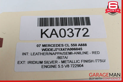 07-09 Mercedes W216 CL600 CL63 AMG Front Right Side Mirror Door Rear View Silver