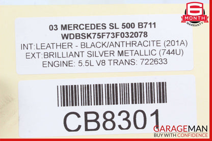 03-06 Mercedes R230 SL500 SL600 Front Right Hydraulic Shock Absorber Strut