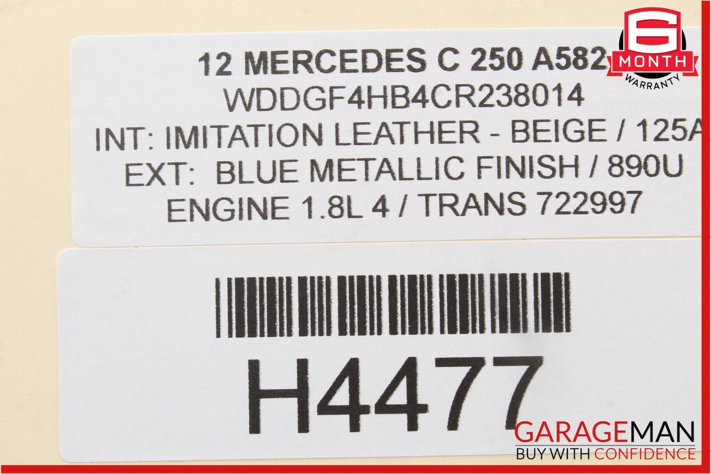 08-14 Mercedes W204 C250 Sedan Rear Right Side Door Window Regulator Motor