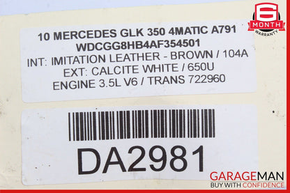 10-12 Mercedes X204 GLK350 Dash AC A/C Climate Control Switch Trim Bezel Black
