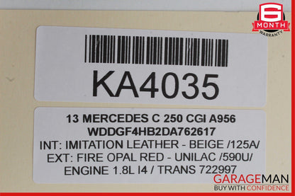 08-21 Mercedes W204 C250 GLK350 GL550 Rear Overhead Dome Light Beige OEM