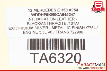 10-13 Mercedes W212 E350 E400 Sedan Trunk Lid Tailgate Handle Trim Black OEM