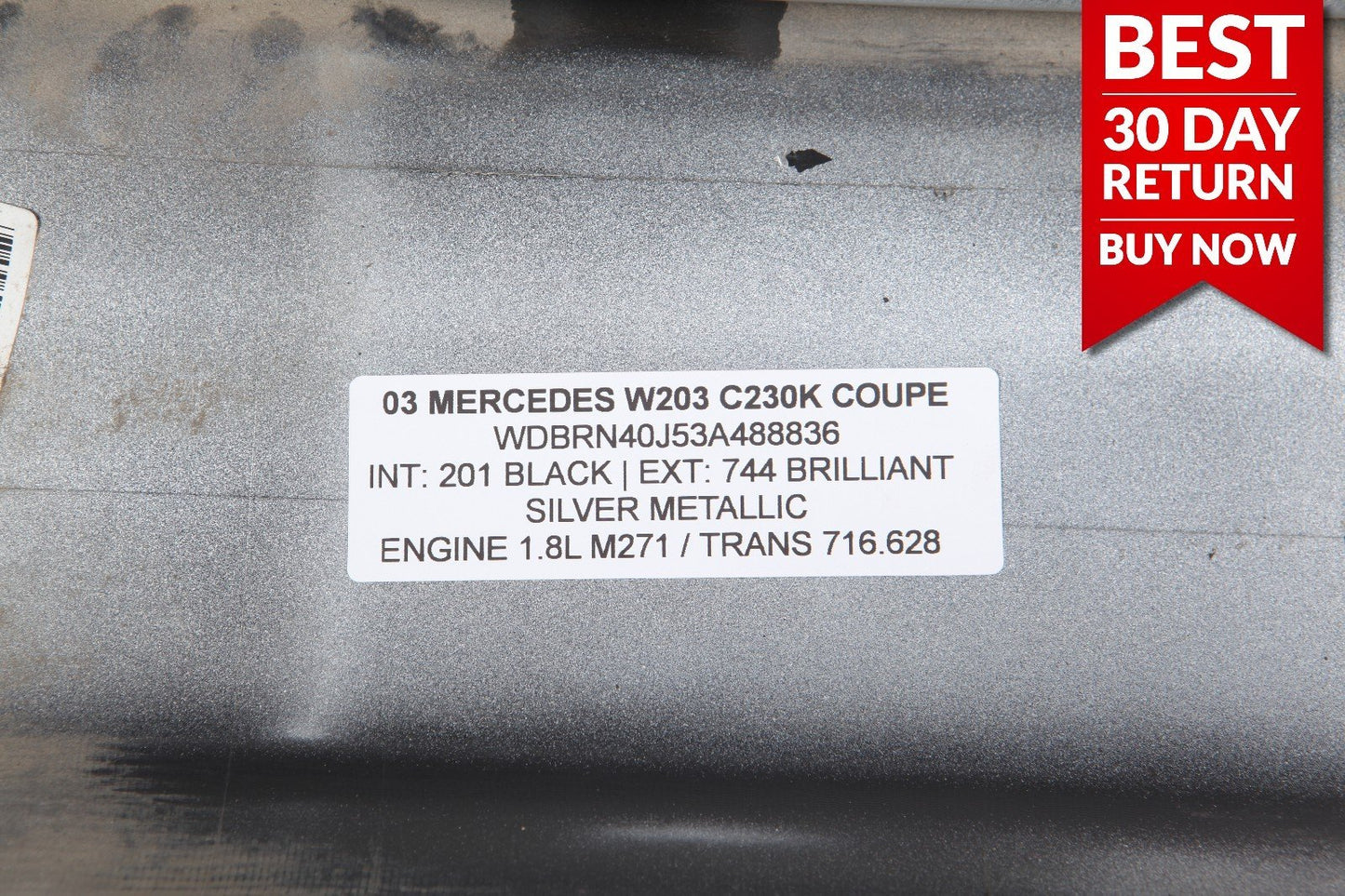 02-05 Mercedes W203 C230 C320 Coupe Left Side Skirt Rocker Panel Molding Silver