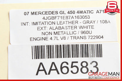 06-13 Mercedes R350 GL450 ML63 AMG Headlight Control Switch Module Unit Grey