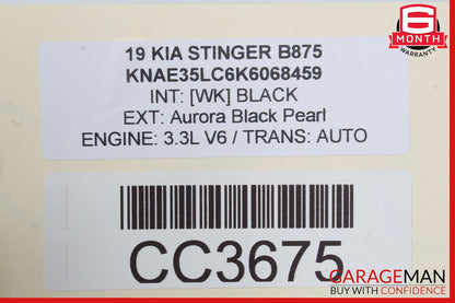 18-23 Kia Stinger Rear Right Top Upper Seat Cushion OEM