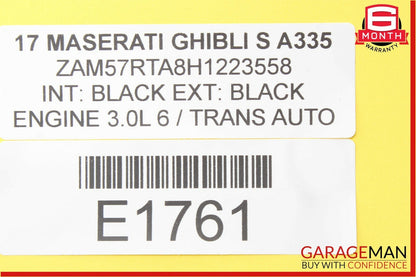 14-17 Maserati Ghibli S Fuse Relay Box Control Module Unit 670036299 OEM