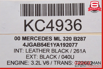 98-05 Mercedes W163 ML320 ML430 Front Right Side Exterior Door Handle Black OEM