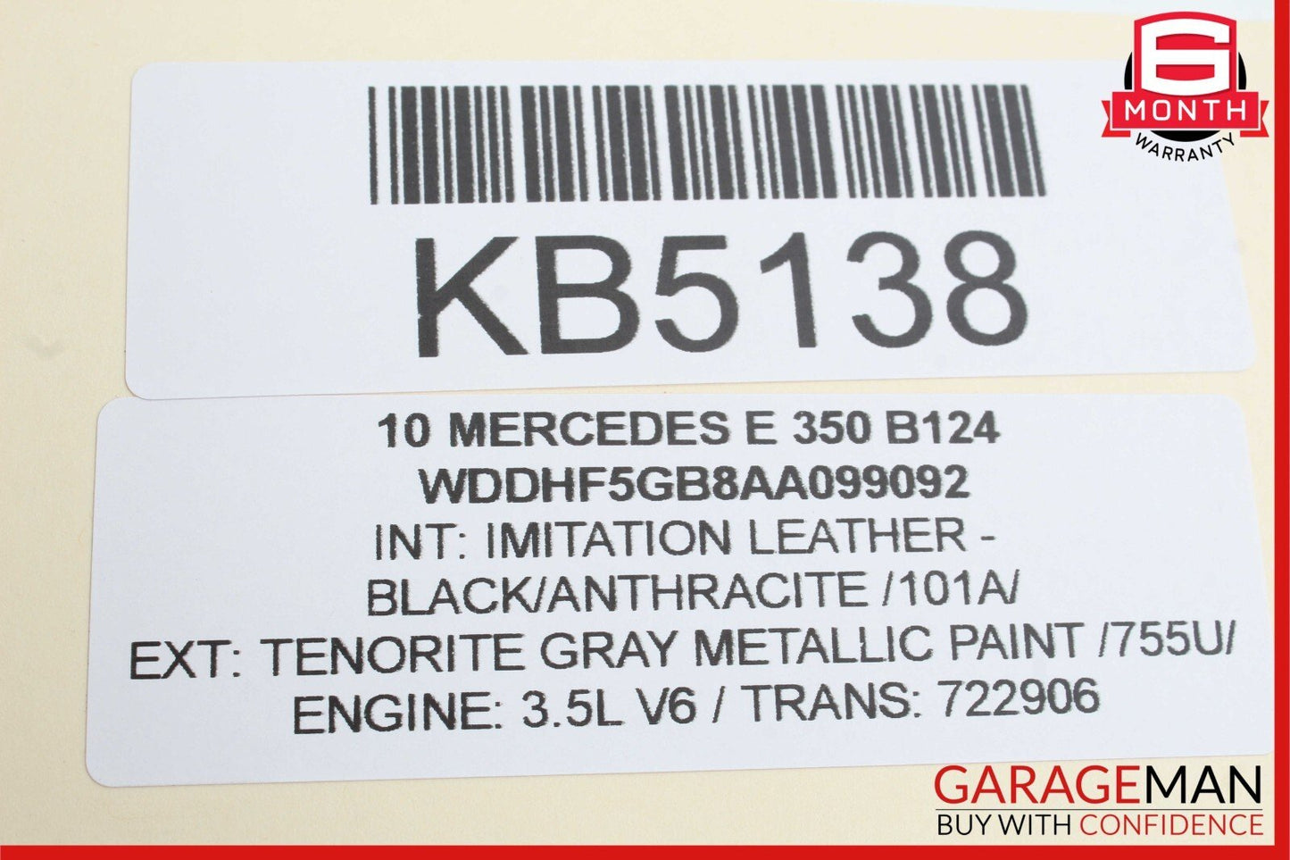 10-13 Mercedes W212 E500 E350 Rear or Front Right Exterior Door Handle Gray
