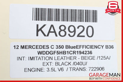 12-14 Mercedes W204 C250 C350 Right Passenger Side Exterior Door Handle Black