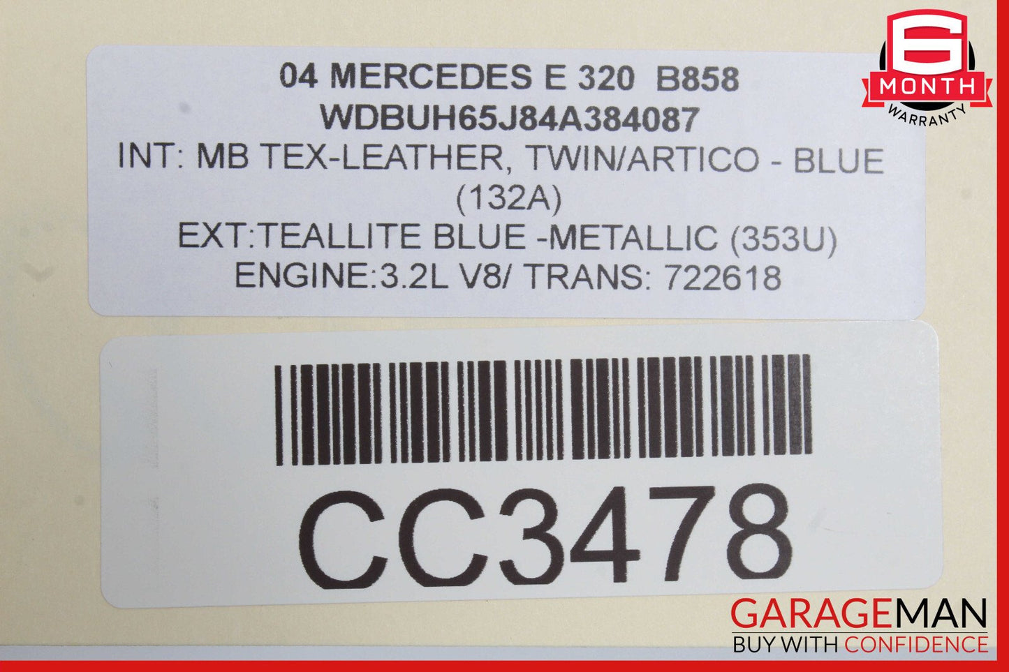 03-06 Mercedes W211 E320 Wagon 2nd Row Rear Right Lower Bottom Seat Cushion OEM