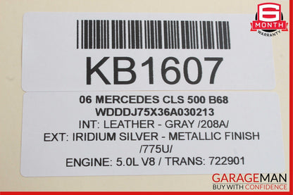 06-11 Mercedes W219 CLS500 Front or Rear Right Exterior Door Handle Keyless Go