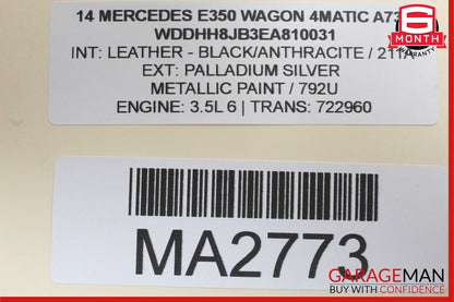 08-18 Mercedes E350 C300 Front Upper Seat Cushion Bladder Bolster Assembly