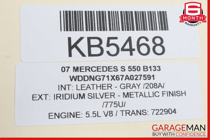 07-13 Mercedes W221 S450 S550 Front Left Driver Side Under Seat Control Unit OEM