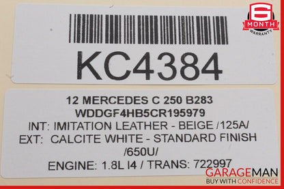 08-15 Mercedes GLK350 C250 Front Right Side Exterior Door Handle Keyless Go