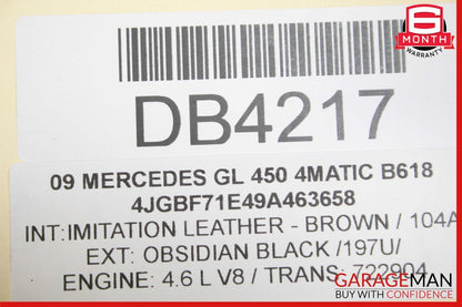 07-12 Mercedes X164 GL450 Front Left Side Wing Fender Panel Obsidian Black