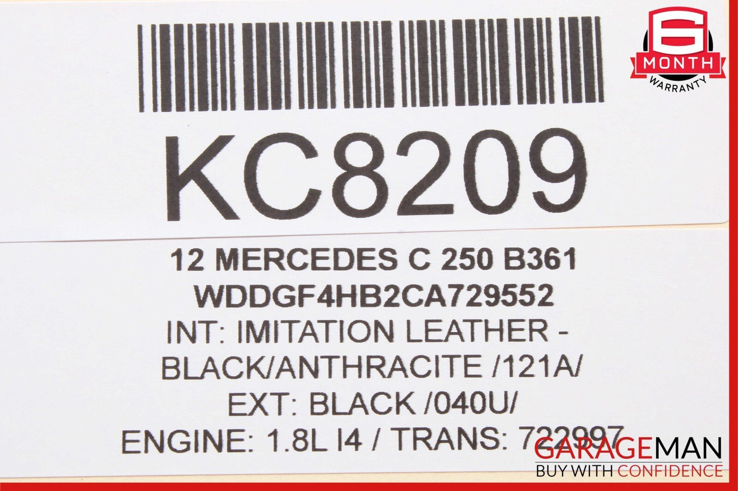 12-14 Mercedes W204 C250 C300 C180 C63 AMG Front Left Exterior Door Handle Black