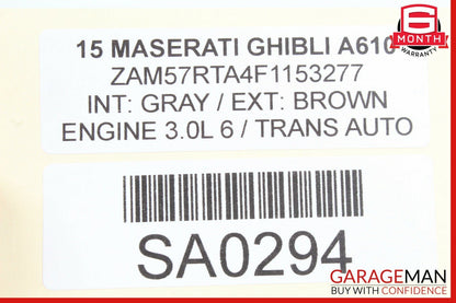 14-17 Maserati Ghibli S Q4 Power Steering Column Shaft Motor Drive Assembly AWD