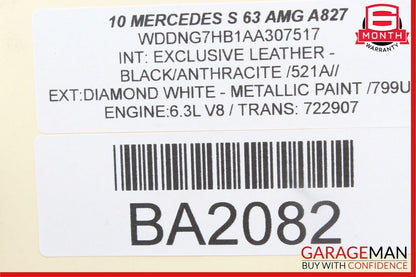 07-13 Mercedes W221 S63 AMG Rear Right Side Keyless Go Exterior Door Handle Grey