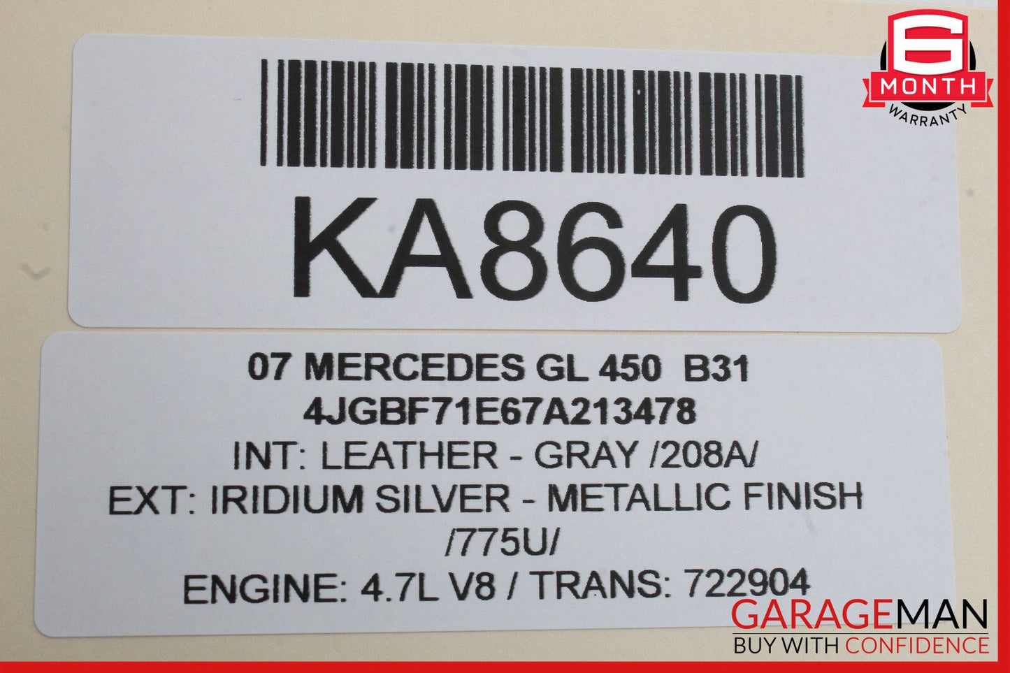 07-09 Mercedes X164 GL450 GL550 Right Passenger Side Tail Light Lamp OEM