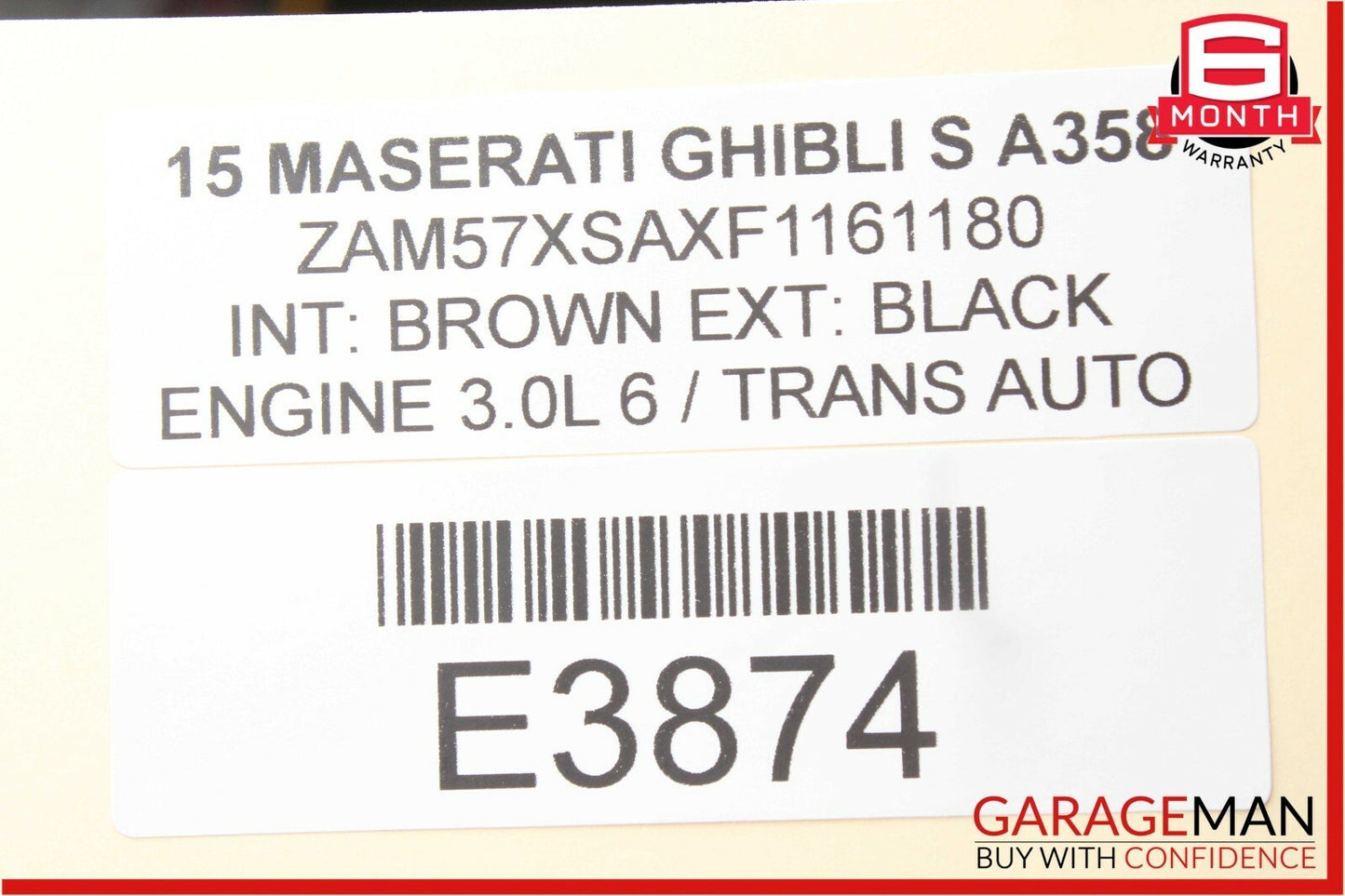 14-17 Maserati Ghibli Rear Left Driver Side Upper Trim Cover Panel Black OEM