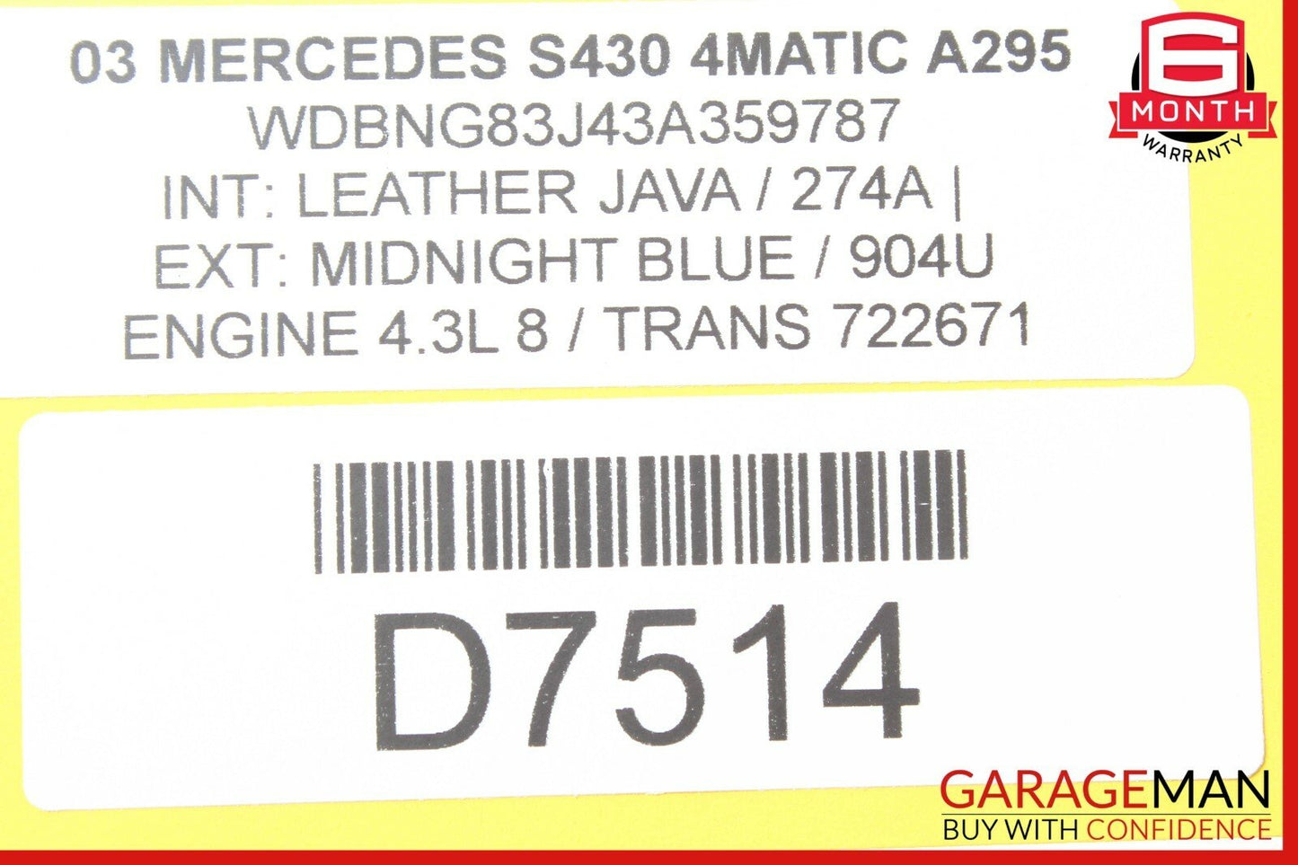 03-06 Mercedes W220 S430 S500 Front Left Driver Side Seat Control Module Unit
