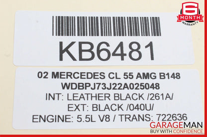 00-06 Mercedes W215 CL55 AMG Rear Left Side Door Window Regulator Motor Unit OEM