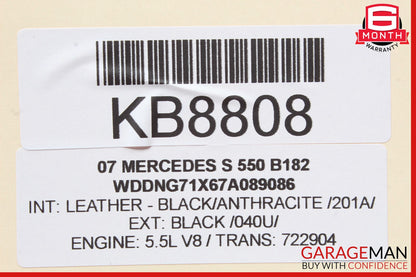 07-09 Mercedes W221 S550 Right Side Mirror Door Rear View Black OEM
