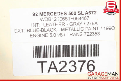 90-02 Mercedes R129 SL320 SL500 SL600 Trunk Lid Deck Shell Cover Blue Black OEM
