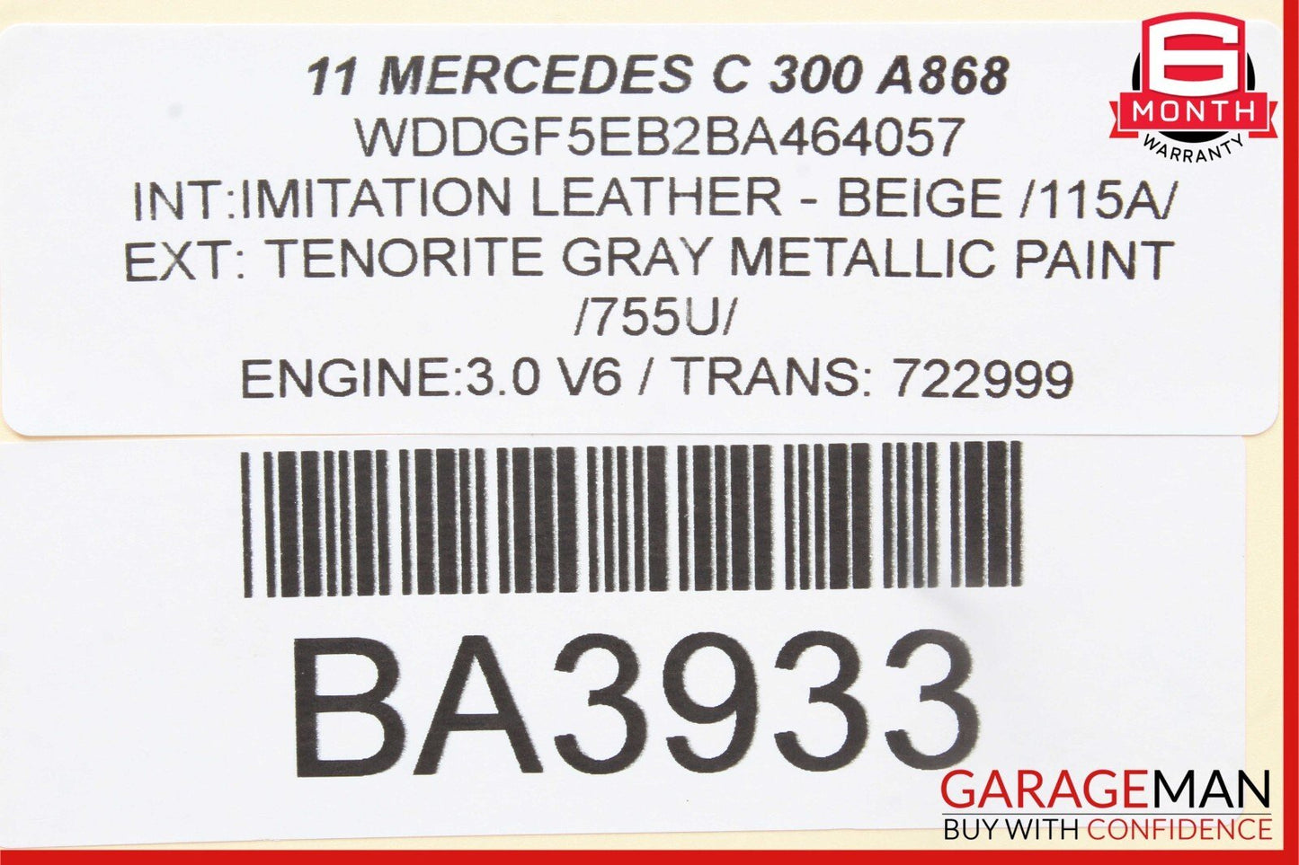 12-14 Mercedes W204 C300 C250 C350 Front Left Exterior Door Handle OEM