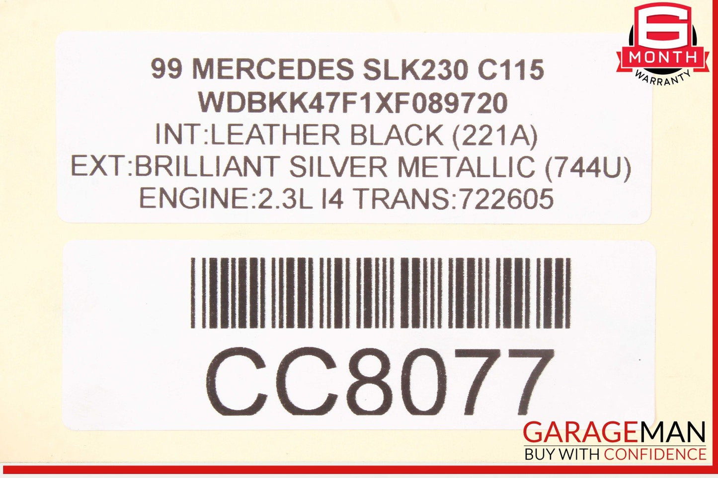 97-04 Mercedes R170 SLK230 C230 Intercooler Radiator 1705000200 Genuine