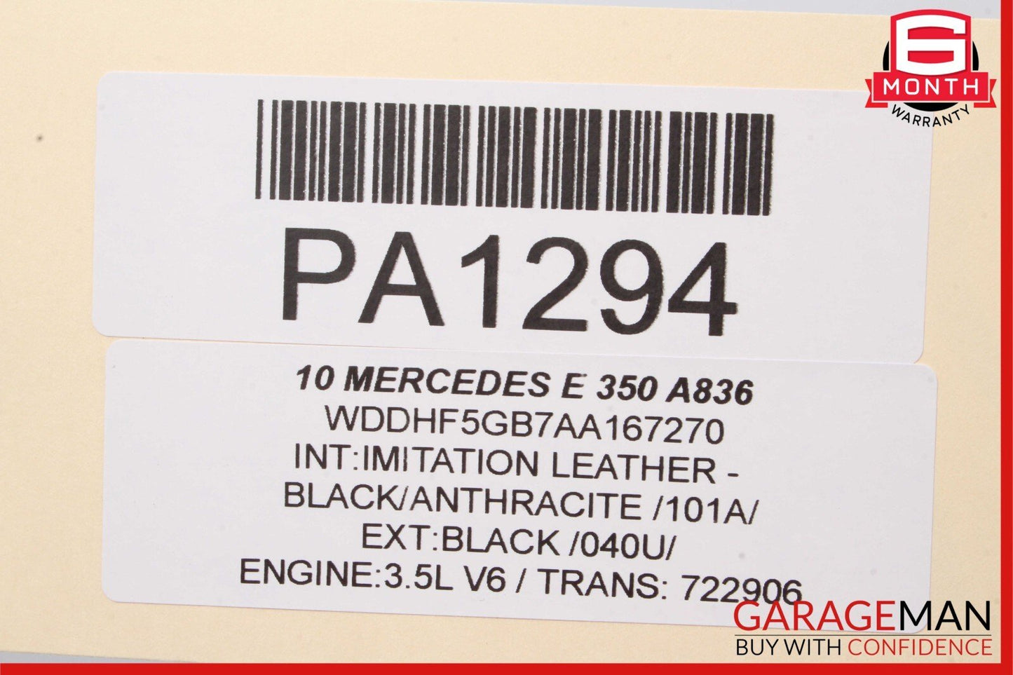 10-13 Mercedes W212 E350 E400 E550 Front Right Side Interior Door Panel Black