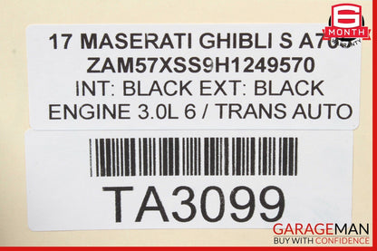 14-17 Maserati Ghibli Front Left Driver Side Exterior Door Shell Panel Black