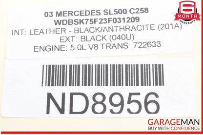 03-06 Mercedes R230 SL500 SL55 Front ABC Hydraulic Strut Shock Hose Line OEM