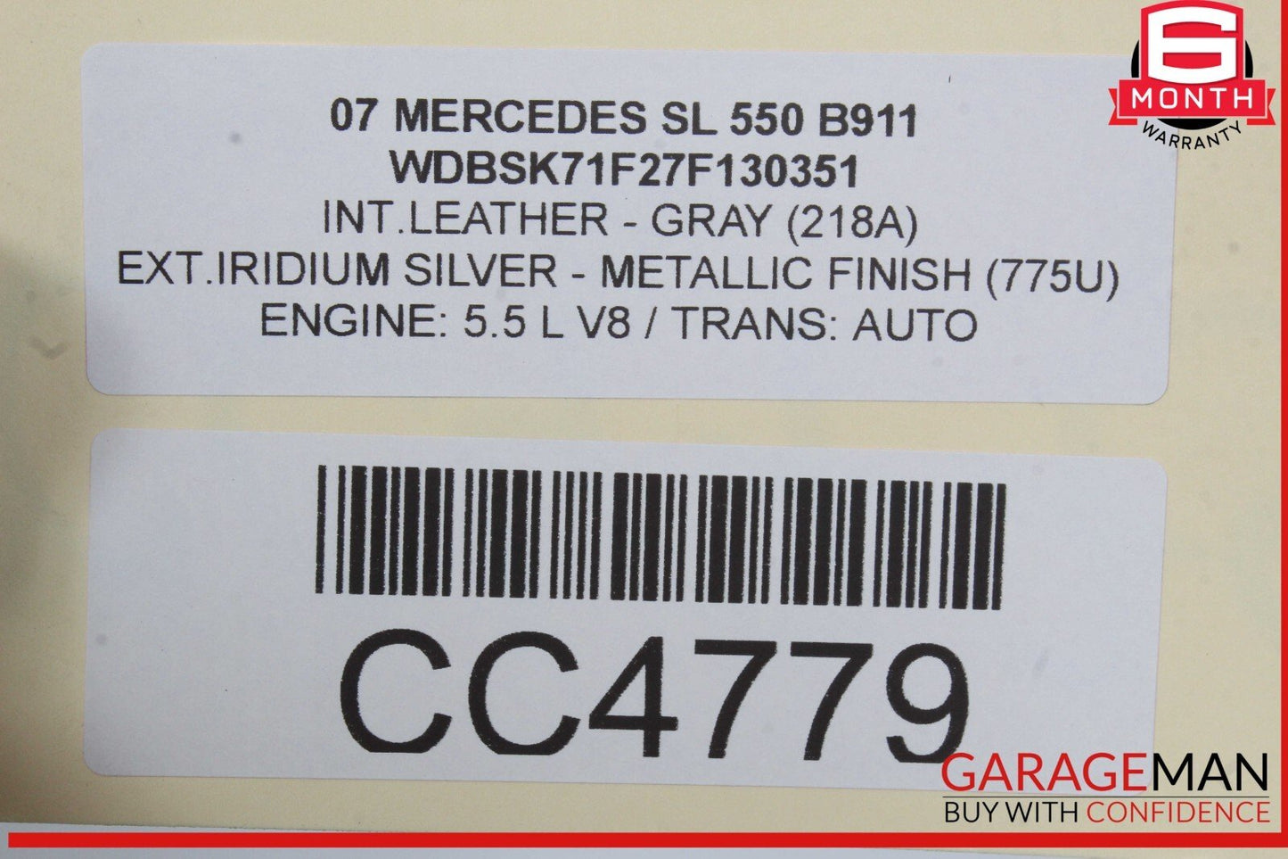 03-08 Mercedes R230 SL550 SL500 Front Left Side Wing Fender Panel Cover OEM