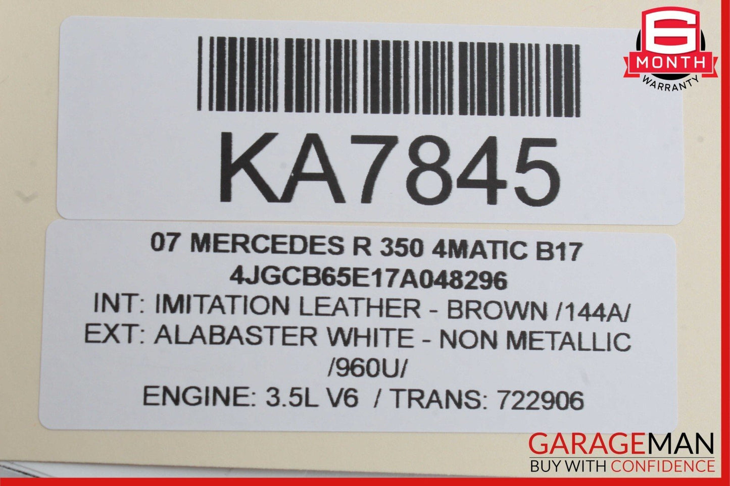 06-08 Mercedes R320 ML350 GL450 Front Right Passenger Seat Belt Seatbelt Brown