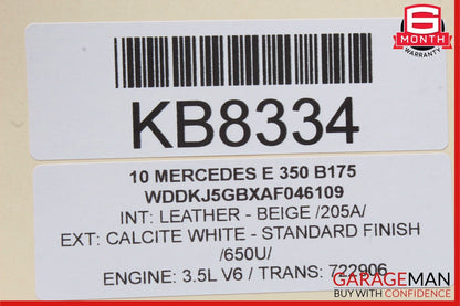 10-13 Mercedes W207 E350 E550 Front Right Exterior Door Handle Assembly White