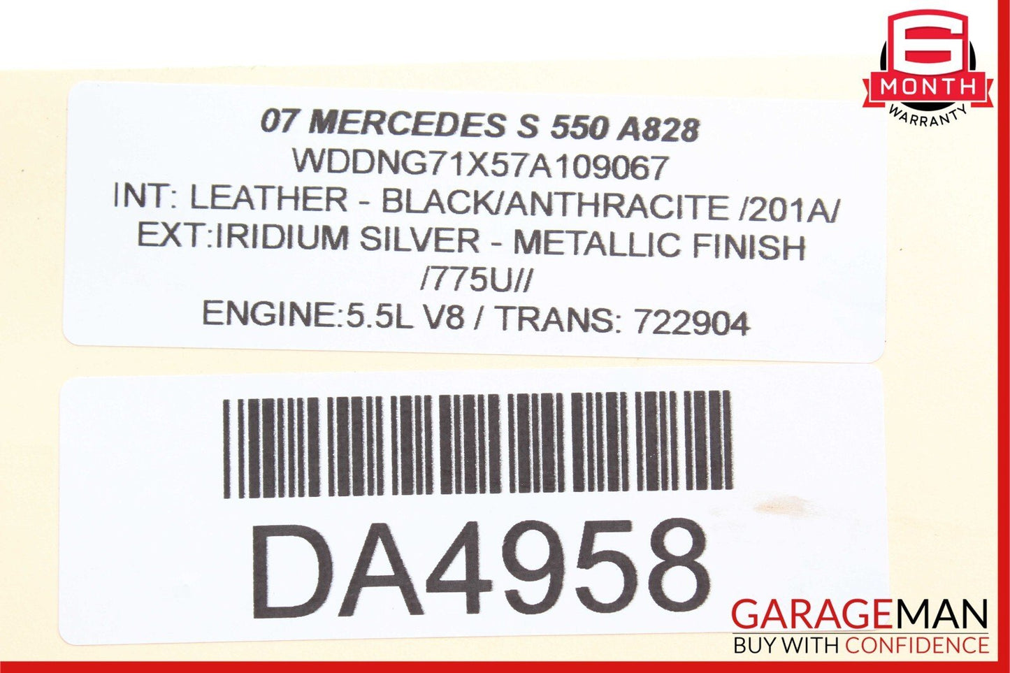 07-13 Mercedes W221 S550 CL550 Rear Right Passenger Lower Thrust Control Arm OEM