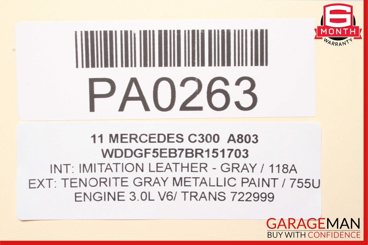 08-14 Mercedes W204 C300 Sport Sedan Left Side Skirt Rocker Molding Moulding