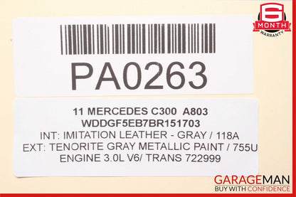 08-14 Mercedes W204 C300 Sport Sedan Left Side Skirt Rocker Molding Moulding