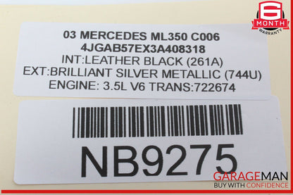 98-05 Mercedes ML320 ML500 6 Disc CD Changer w/ Magazine 1638203889 Genuine