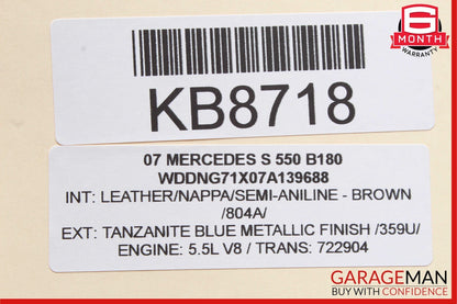 07-09 Mercedes W221 S550 Front Right Passenger Side Under Seat Control Module