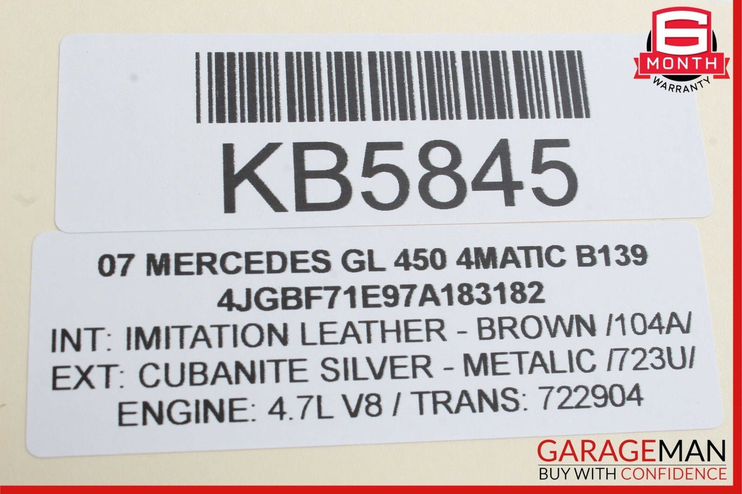 07-16 Mercedes X164 GL450 4MATIC 3rd Third Row Seat Motor 1648201942 OEM