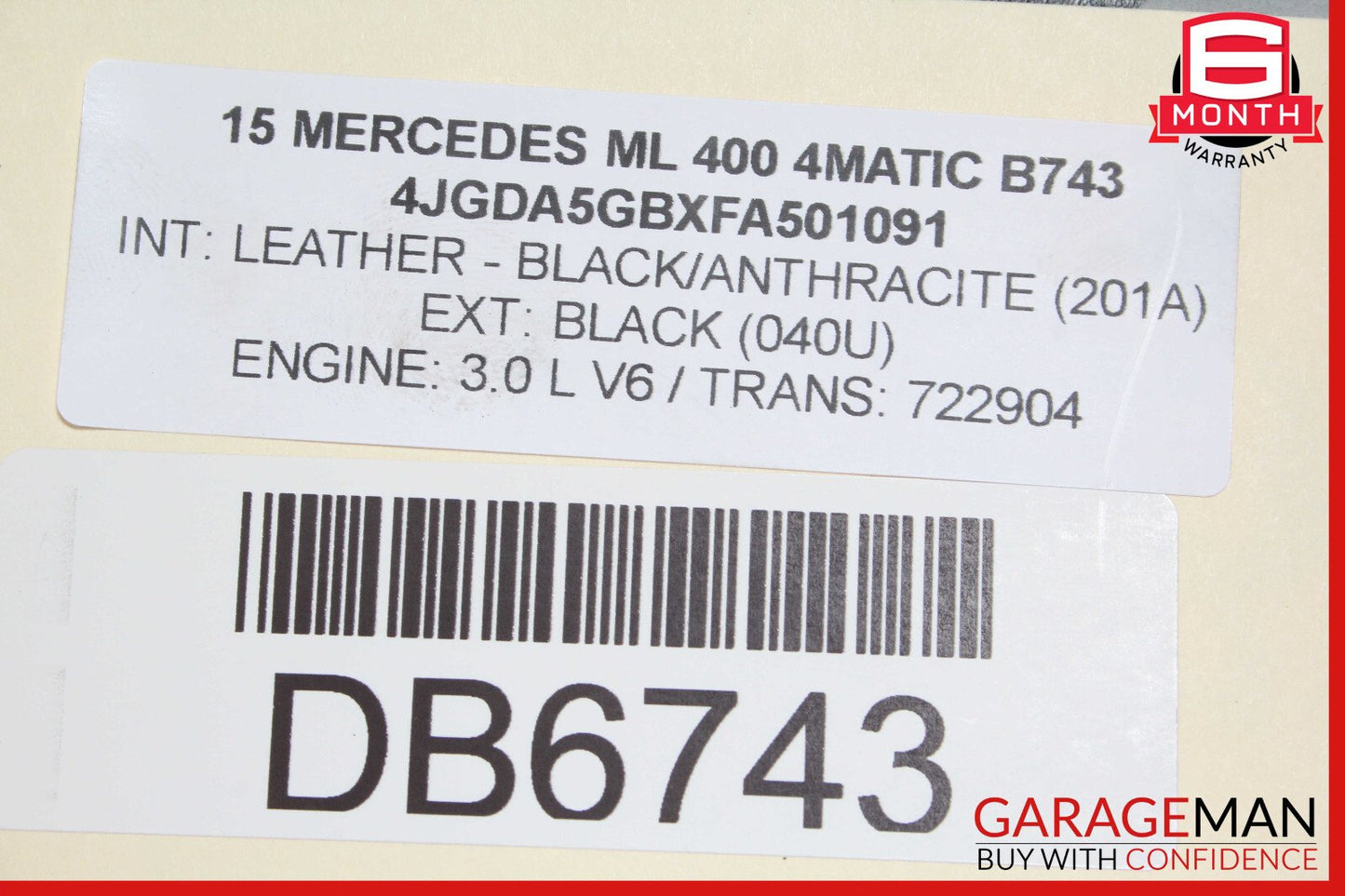 12-19 Mercedes W166 ML400 Front Sub Frame Subframe Engine Crossmember OEM