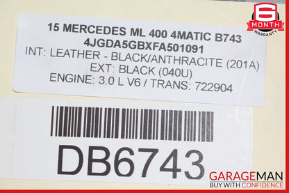 12-19 Mercedes W166 ML400 Front Sub Frame Subframe Engine Crossmember OEM