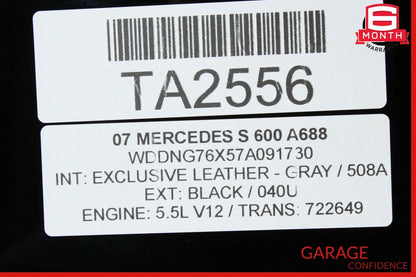 07-13 Mercedes W221 S550 S600 Center Middle Panoramic Roof Glass OEM