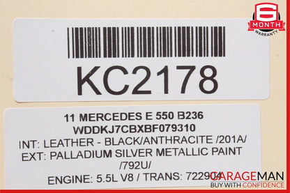 10-17 Mercedes W207 E500 E550 Coupe Left Side Door Window Regulator Motor Unit
