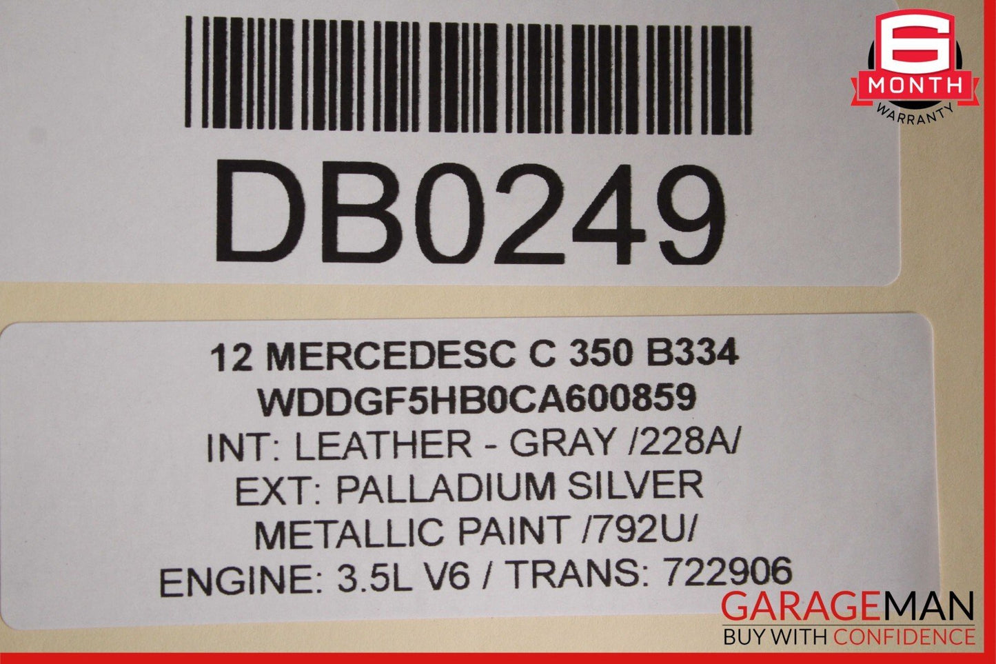 12-14 Mercedes W204 C300 C350 Front Left Side Lower Bottom Seat Cushion Gray OEM