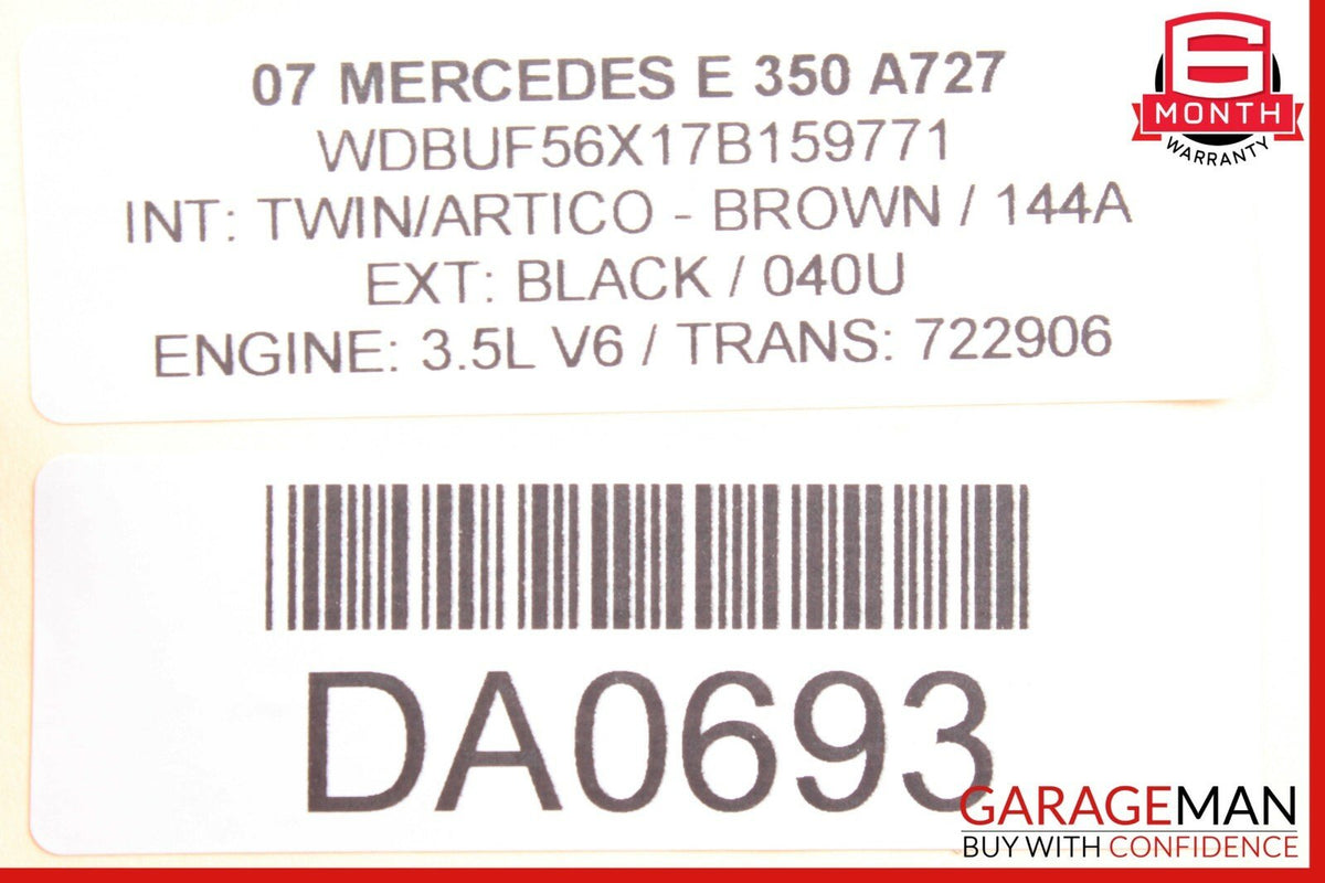 07-09 Mercedes W211 E350 E550 Front Right Side Lower Bottom Seat Cushion Black